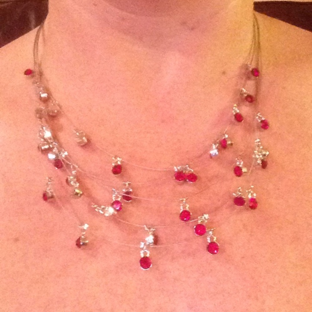 Cookie Lee Red Crystal Necklace